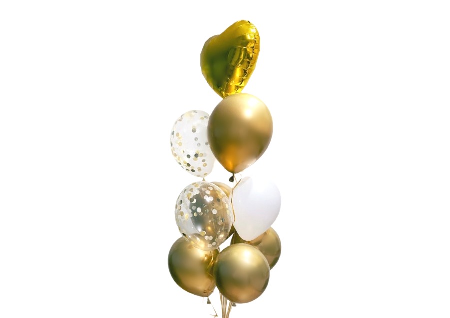 Balony na Ślub w złotym kolorze