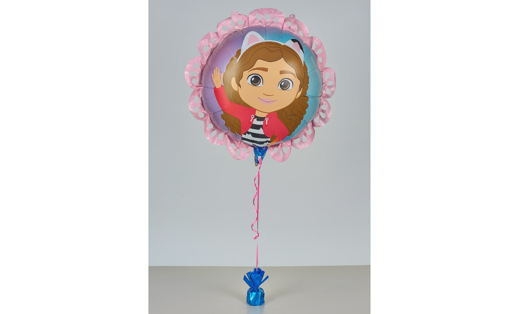 Balon foliowy pastylka z falbanką Koci Domek Gabi, 52×52 cm