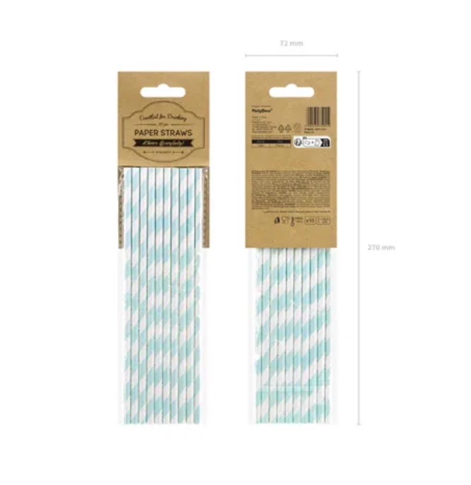 Słomki papierowe, jasnoniebieski (1 op. / 10 szt.)