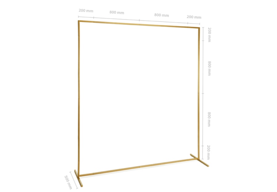 Stojak na tło, ramka, złoty, 200 x 200 cm (zwrotny)