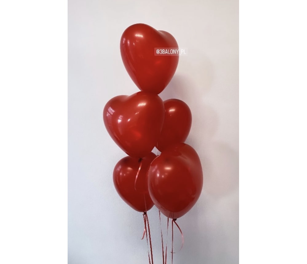 Balon serce 23 cm z helem