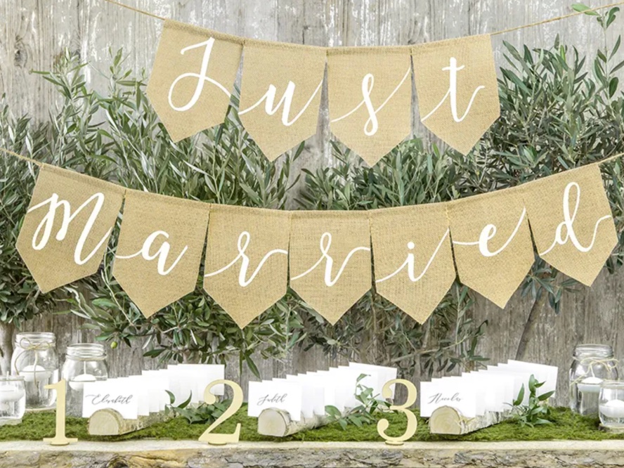 Baner Just married, 23×185 cm