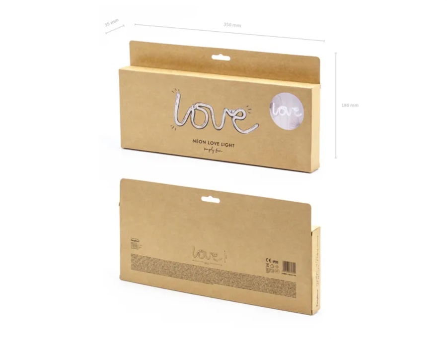 Neon LED – Love, biały, 34,5 x 13 cm