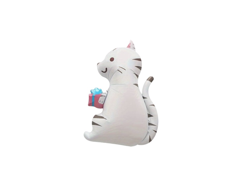 Biały kotek 82 cm z helem