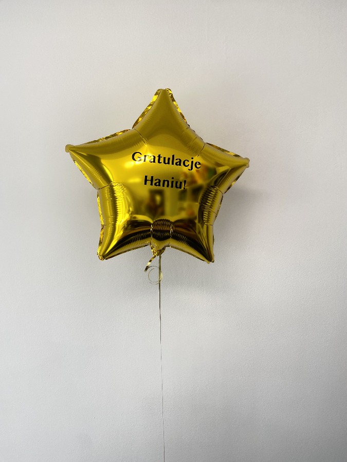 Złota gwiazdka 40 + napis Gratulacje