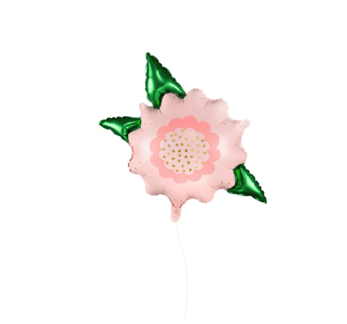Balon foliowy różowy Kwiat z helem