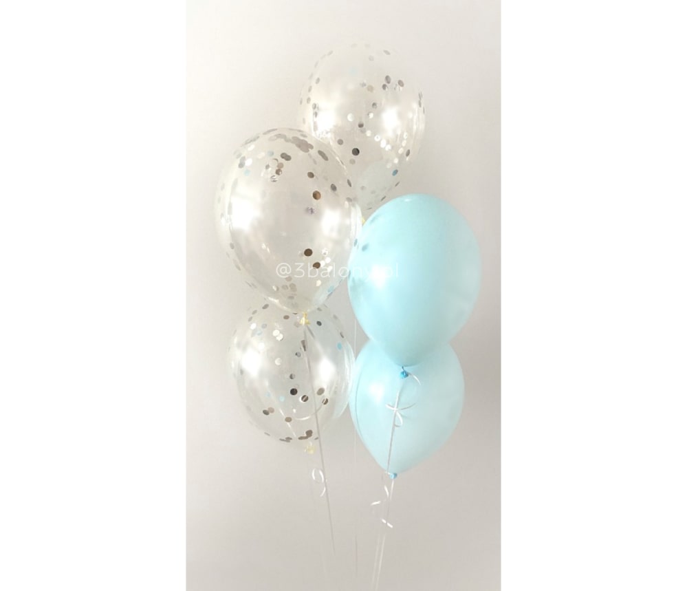 5 balonów baby blue