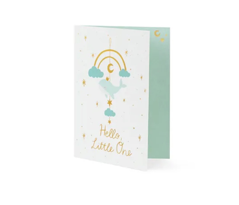 Kartka z zawieszką Wieloryb w kolorze jasnego tiffany blue