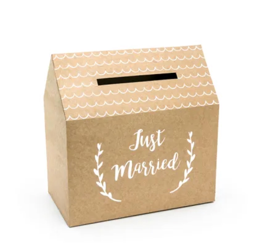 Pudełko na koperty – Just Married, kraft