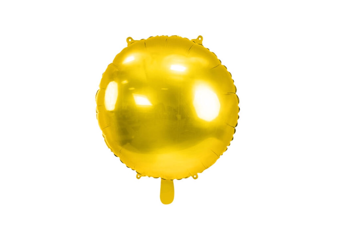 Okrągły balon foliowy w złotym kolorze