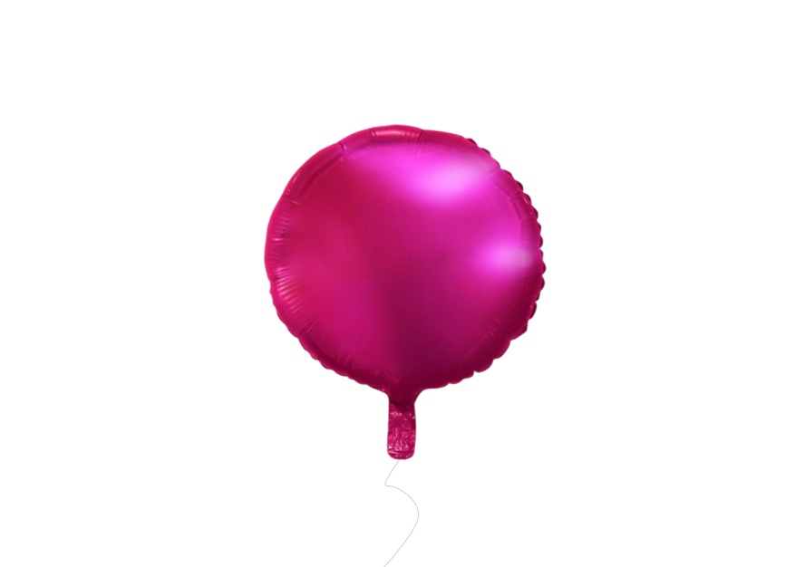 Ciemnoróżowy balon foliowy kula 18 cali z helem
