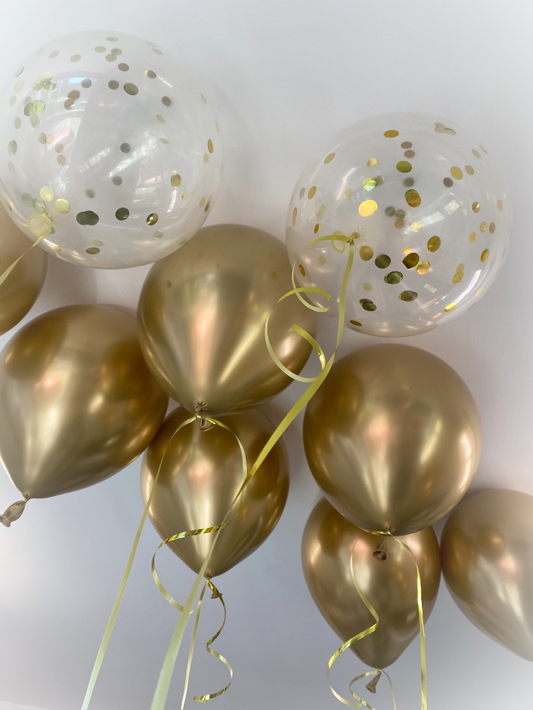 Bukiet w złotym kolorze z 9 balonów