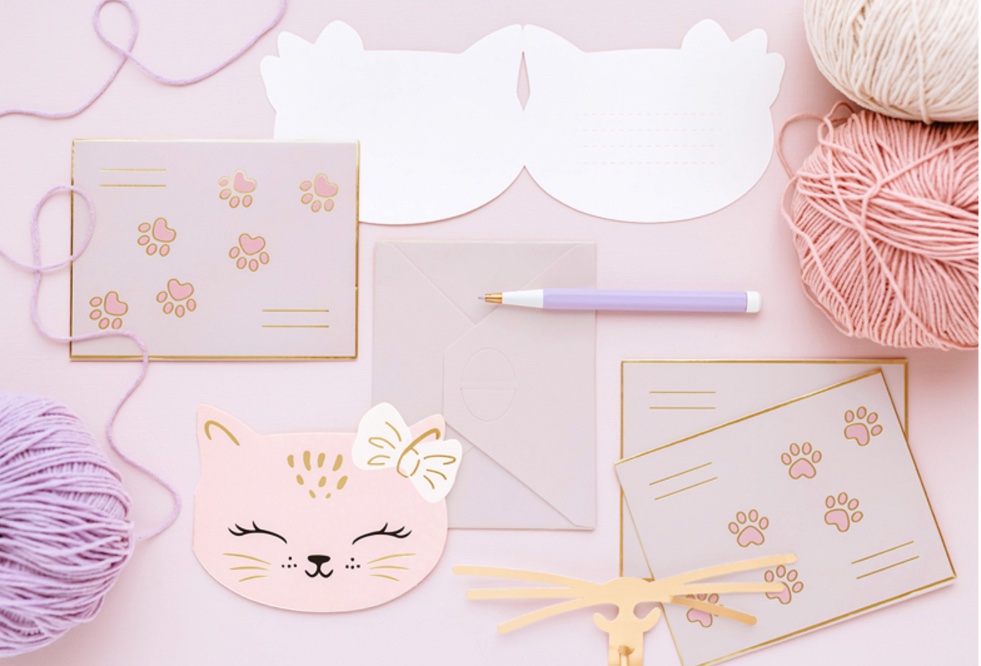 Zaproszenia Kotki, 13 x 10 cm (1 op. / 6 szt.)