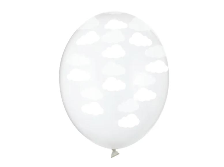 Przezroczysty balony lateksowy w chmurki