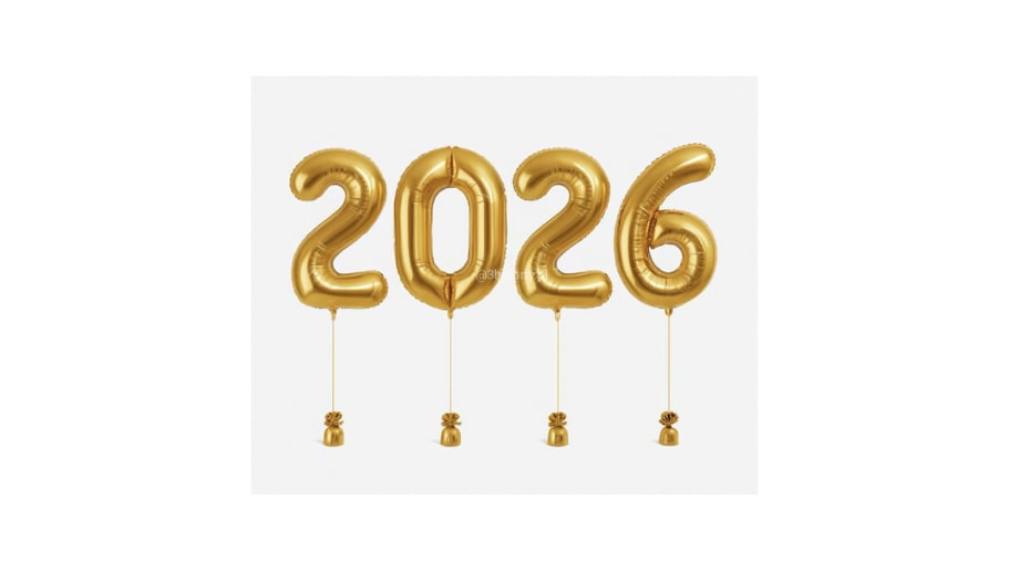 Balony cyfry 2026 złote