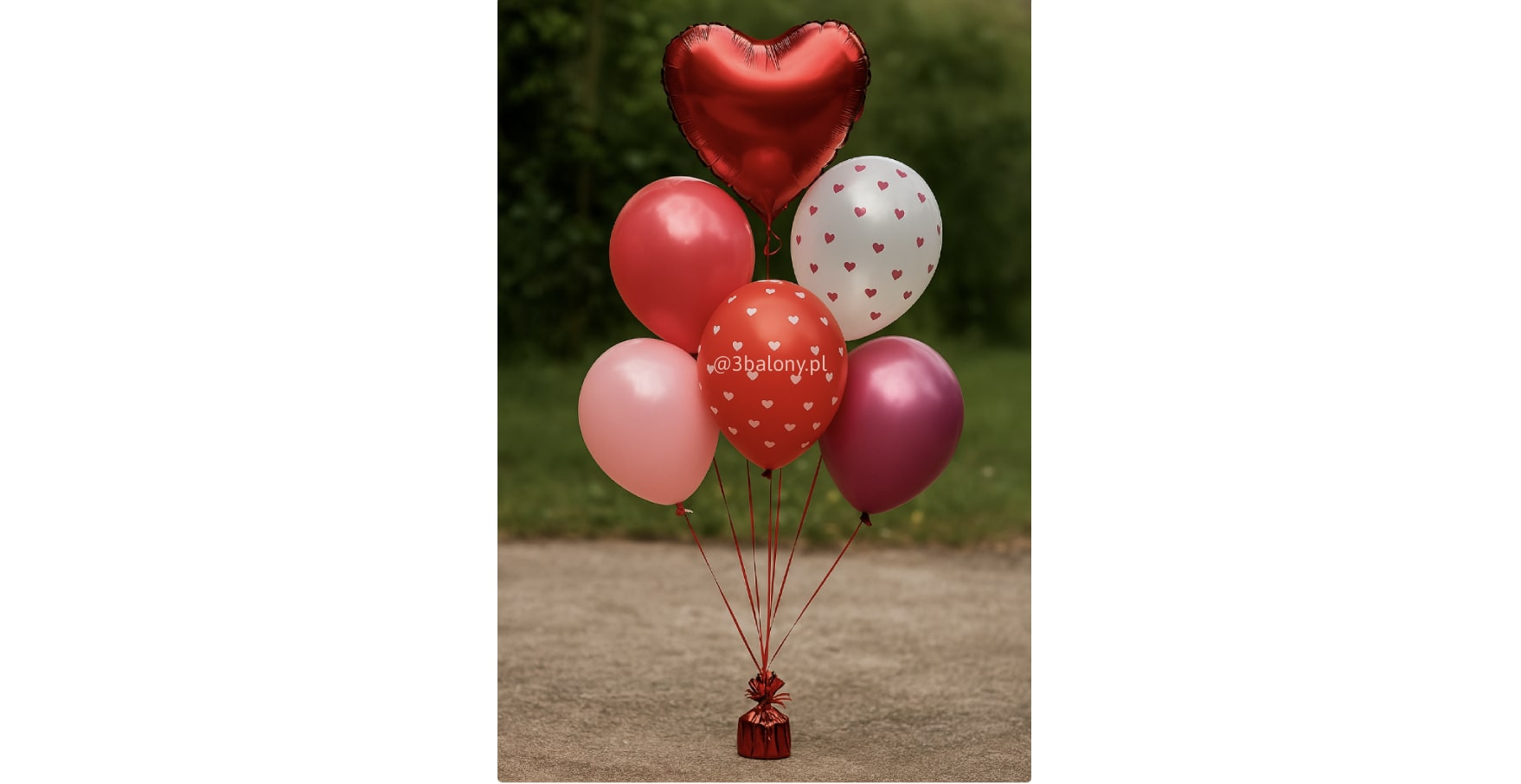 Bukiet balonów 6 balonów z sercem