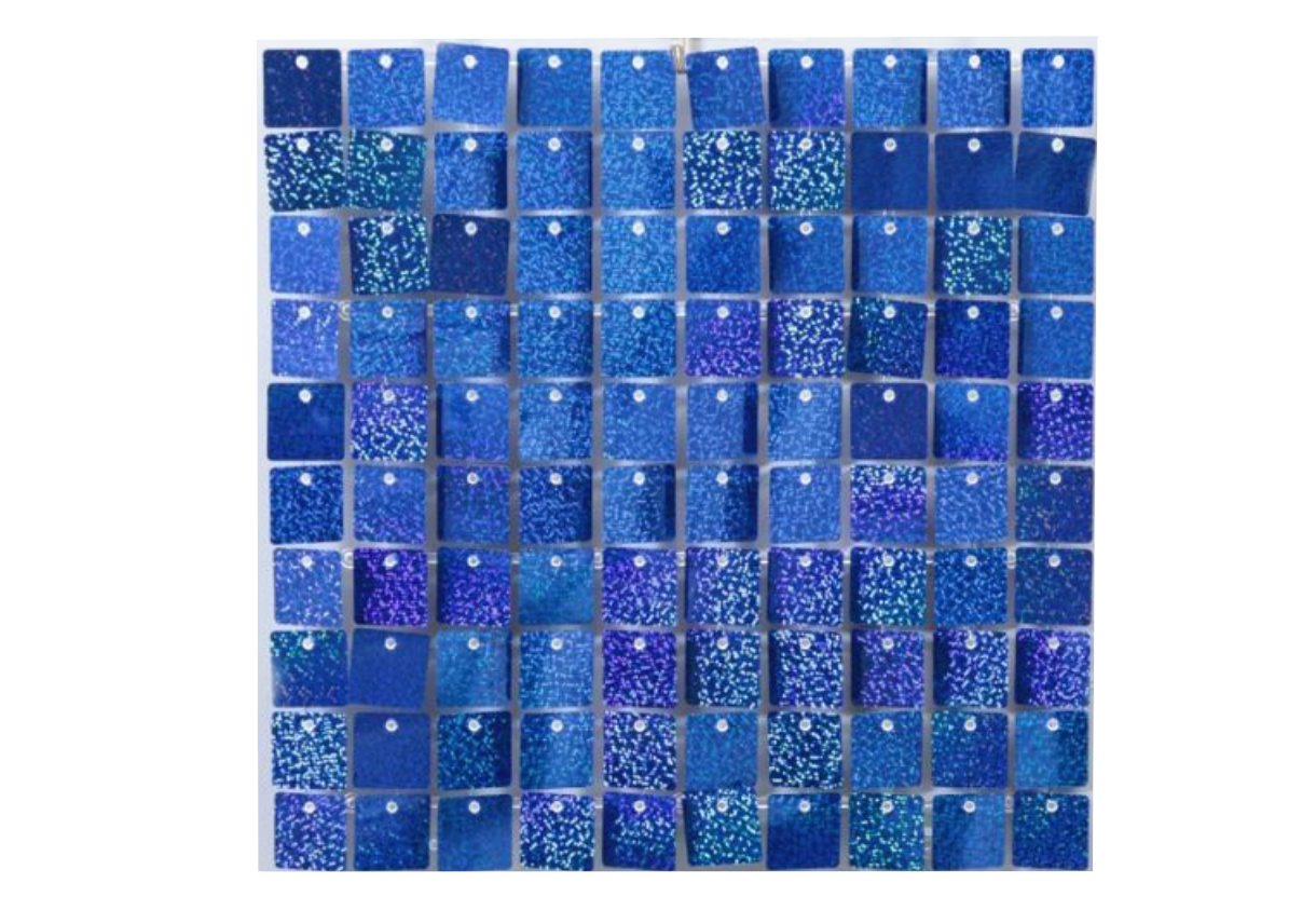 Wynajem panel cekinowy, opalizujący niebieski, 30×30 cm