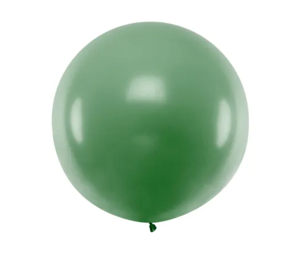 Balon okrągły 1 m, Pastel Dark Green z helem