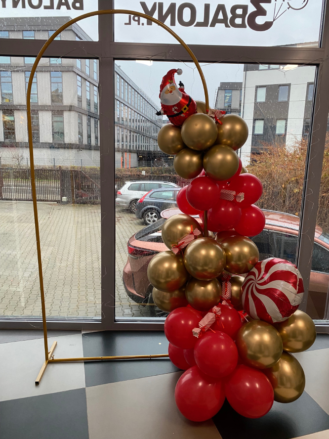 Christmas girlanda w czerwono złotym kolorze