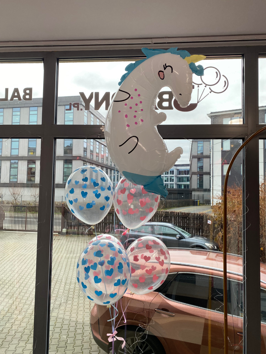 Balon jednorożec w zestawie