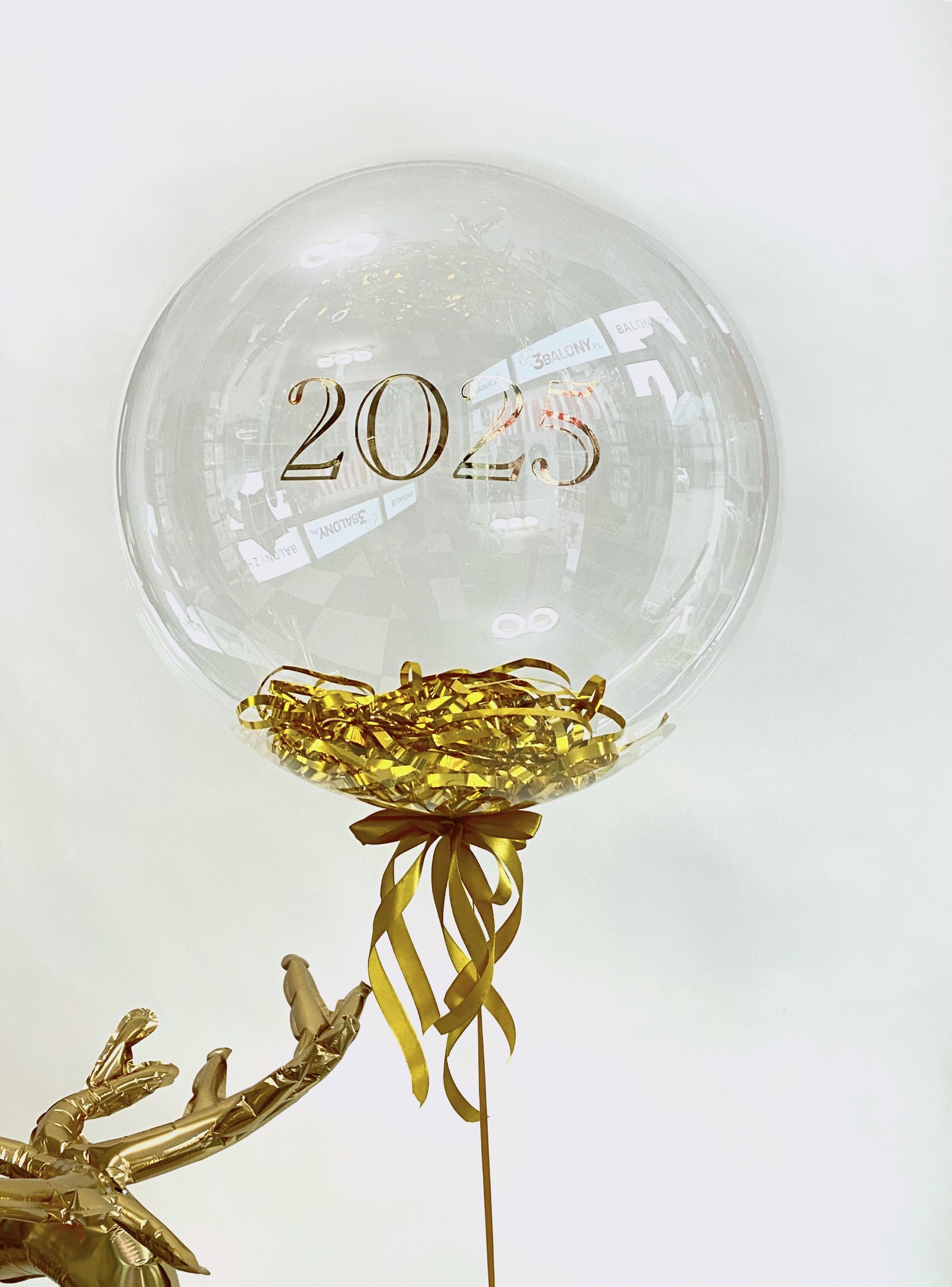 Balon transparentny kula z napisem 2025