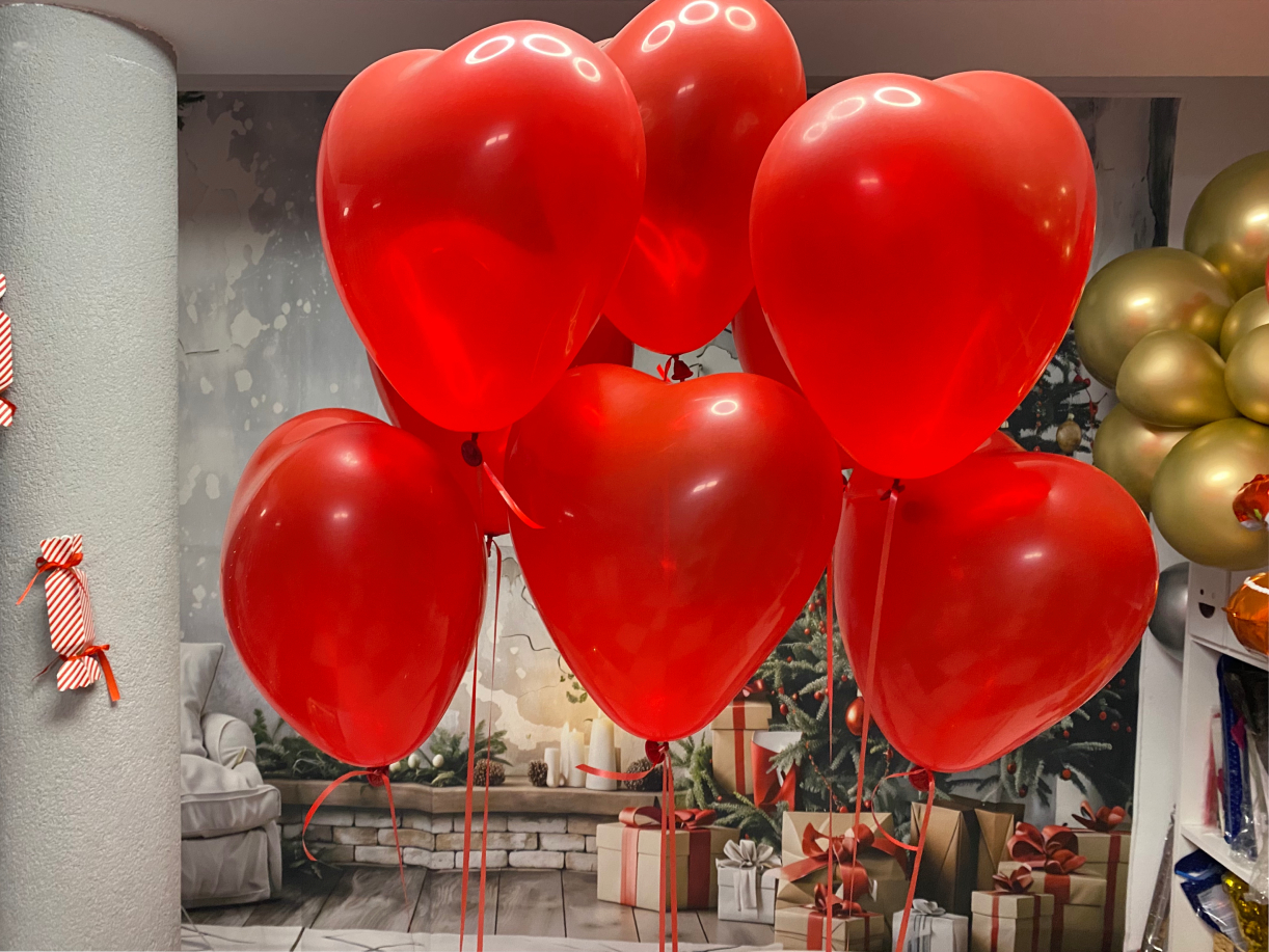 Balony serca 8 szt. z helem