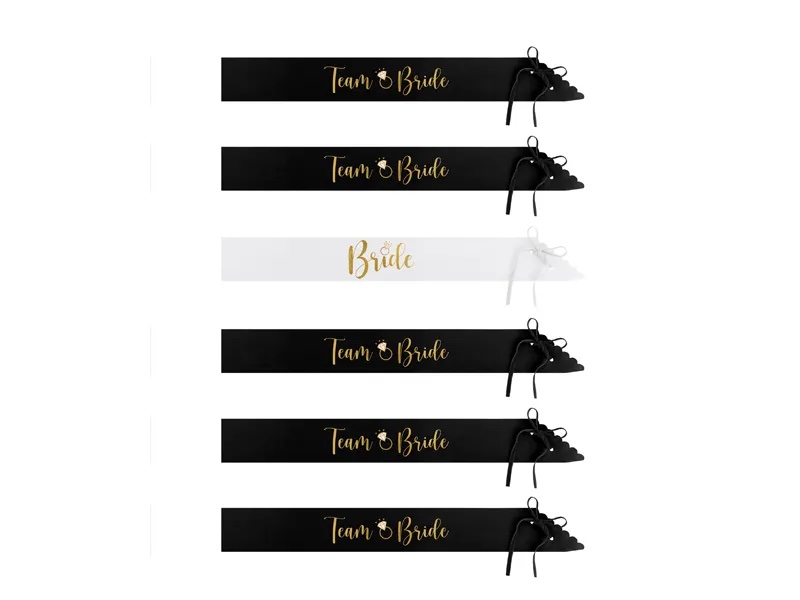 Szarfy Bride to be i Bride, czarne i biała