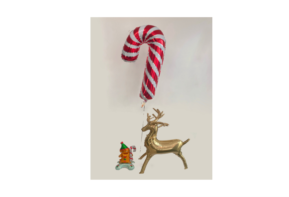 Zestaw Balonowy Świąteczny: Ciastek, Cukierek i Renifer