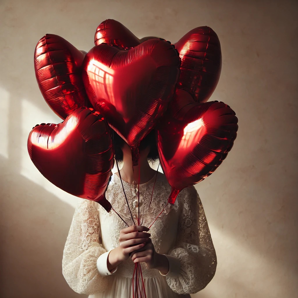 Balony serca 6 sztuk w jednym bukiecie