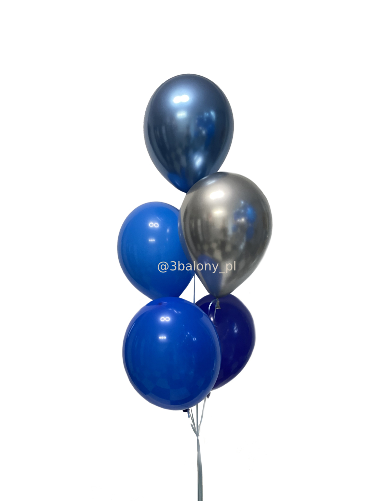 Bukiet 5 balonów Blue & Silver