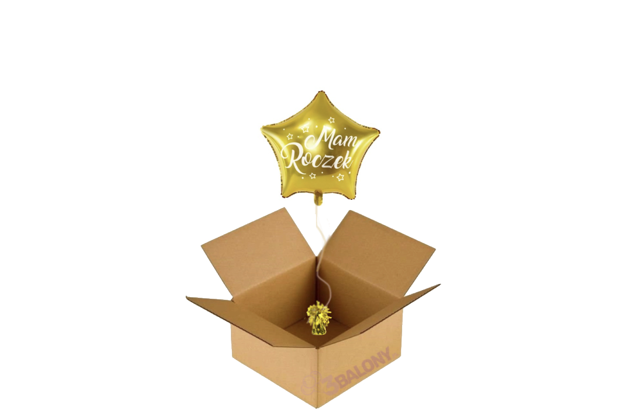 Balon z napisem mam roczek w pudełku