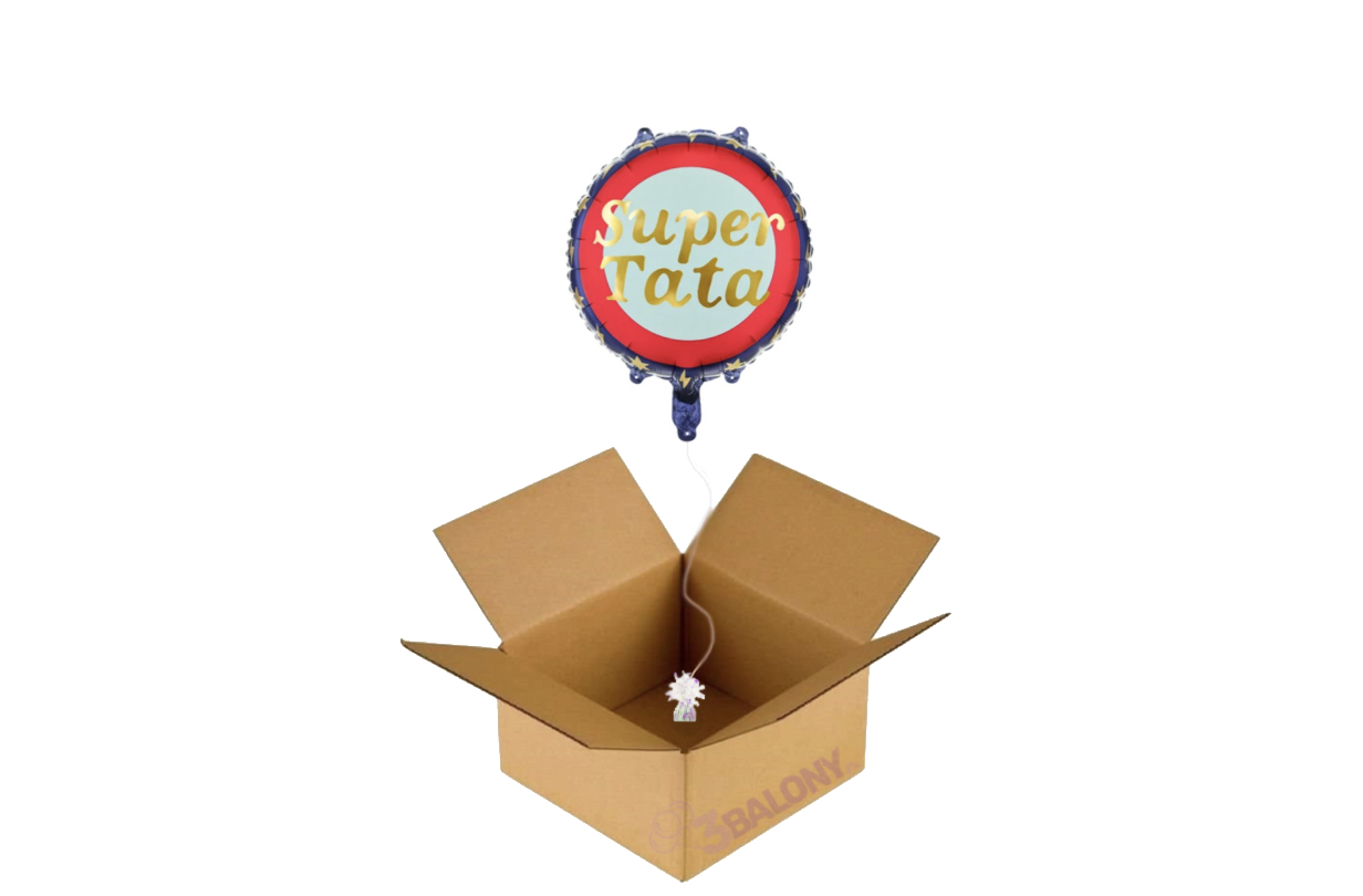 Balon z napisem super tata w pudełku