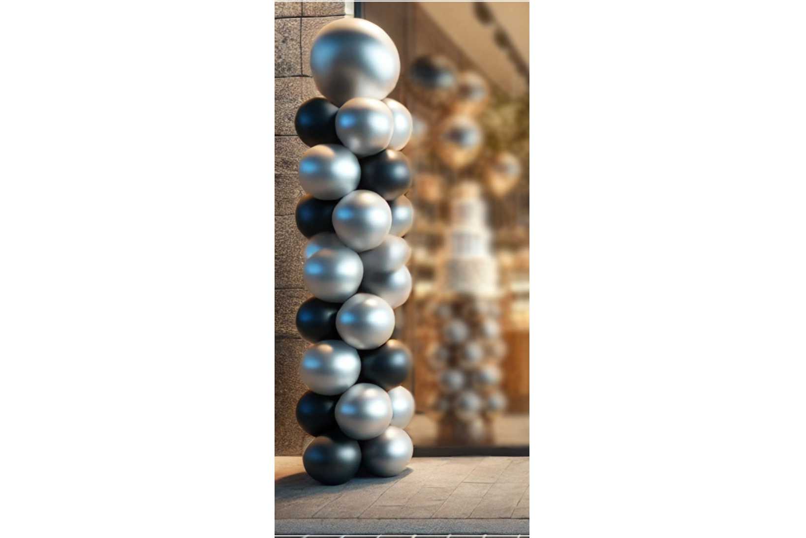 Stojak balonowy w dwóch kolorach + duży balon na górze