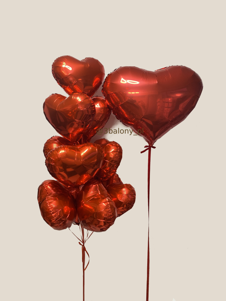 Duży balon serduszko 75 cm oraz 10 balonów 45 cm ?