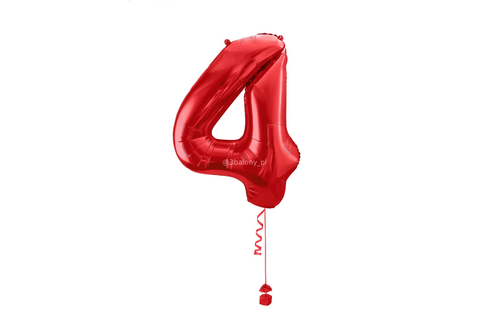 Balon foliowy cyfra 4 w czerwonym kolorze