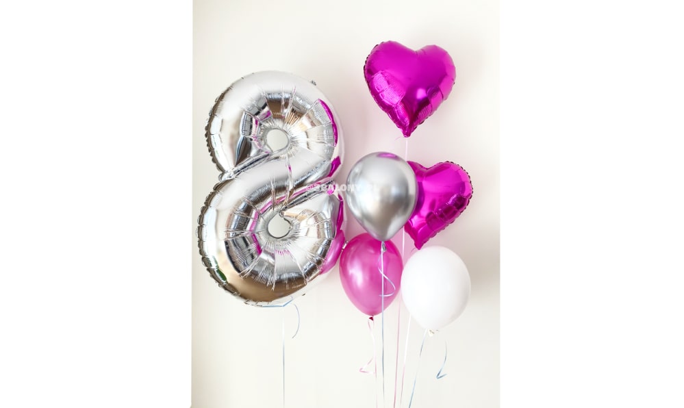 Elegancki zestaw balonów w różowo-srebrnym stylu