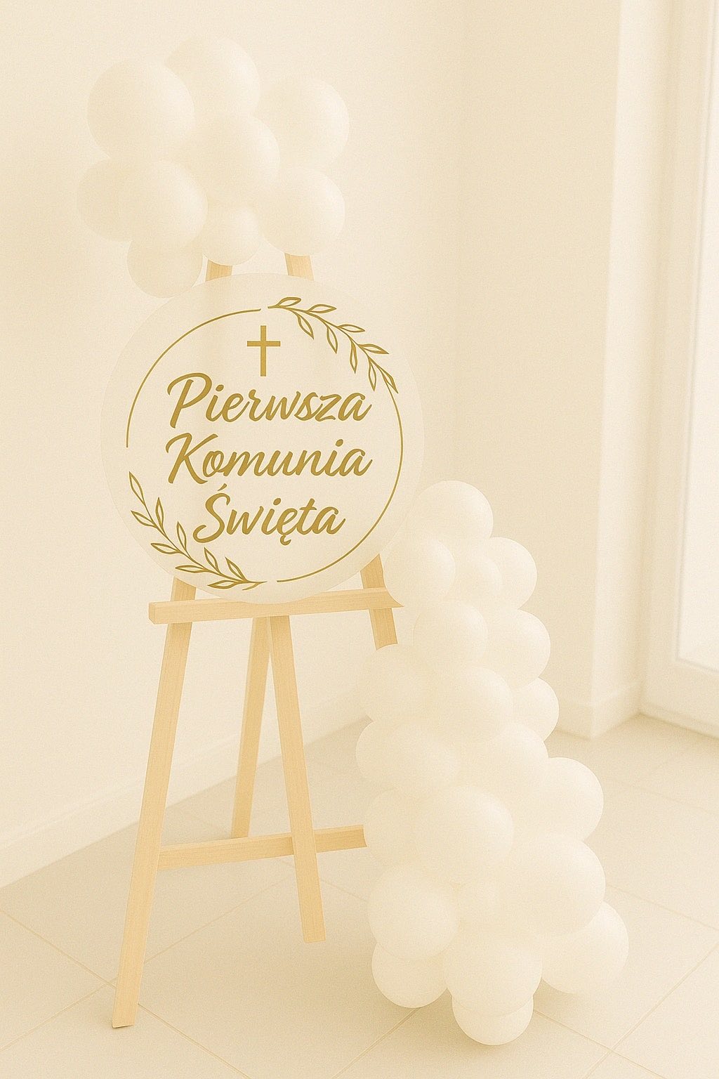 Sztaluga z napisem Pierwsza Komunia Święta (zwrotna)