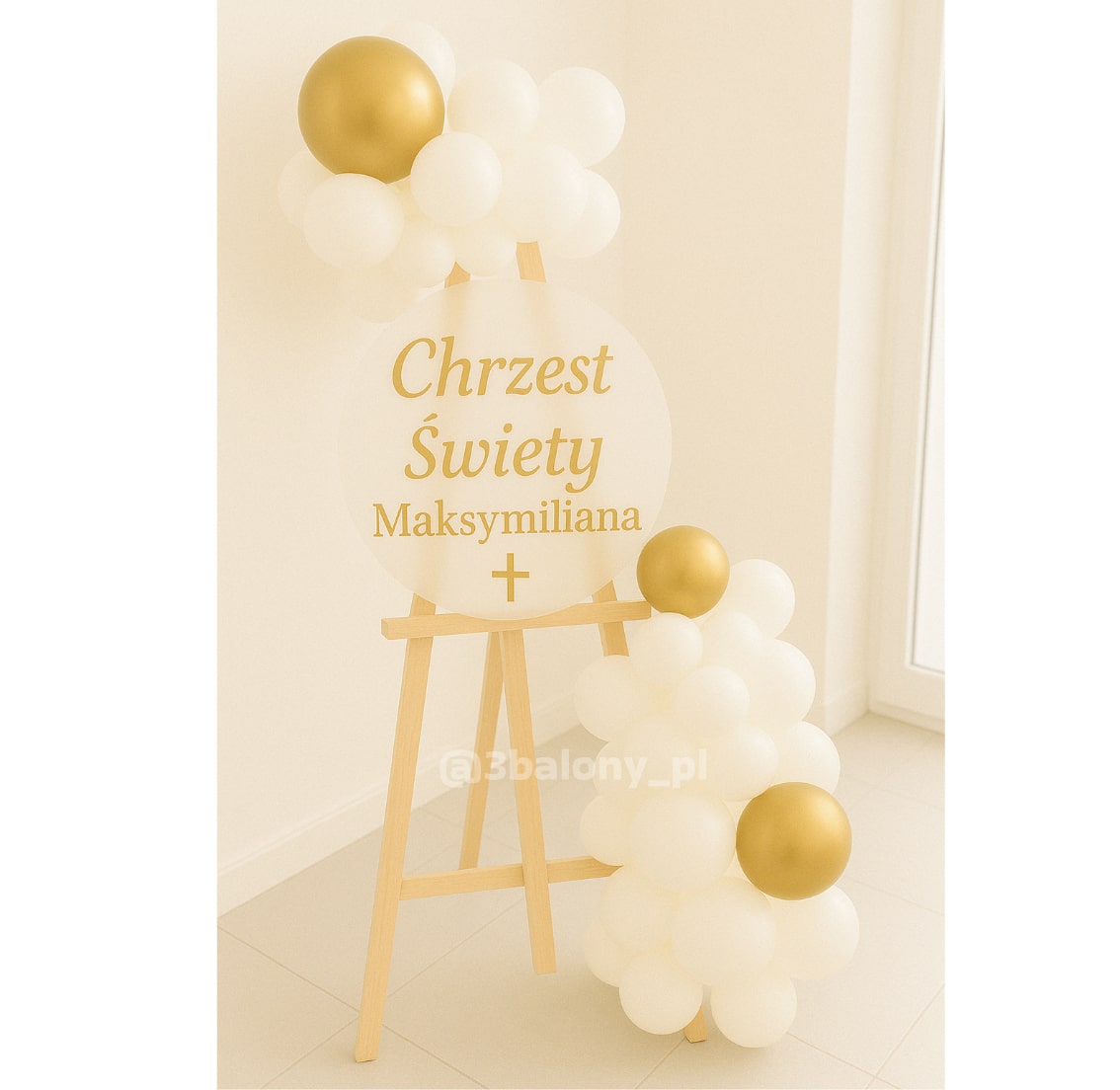 Sztaluga z napisem indywidualnym na Chrzest Święty (zwrotna)