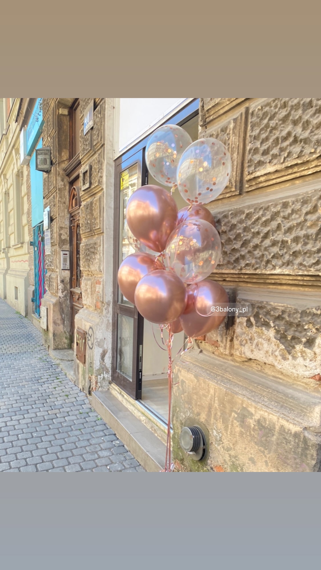 Balonowy bukiet z 10 balonów w kolorze rose gold