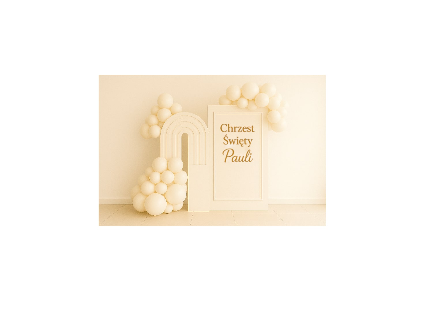 Ścianka do zdjęć Chrzest Święty z dwóch części + balony