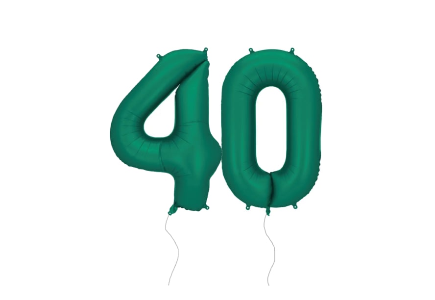 Balony cyfry 40, kolor głęboka zieleń
