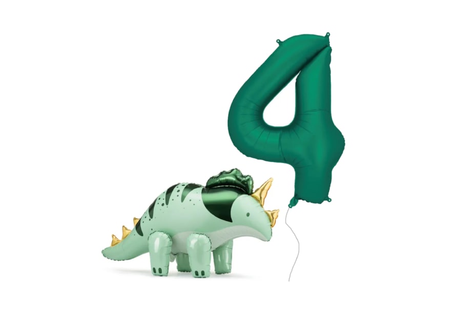 Zestaw balon cyfra „4” + Triceratops