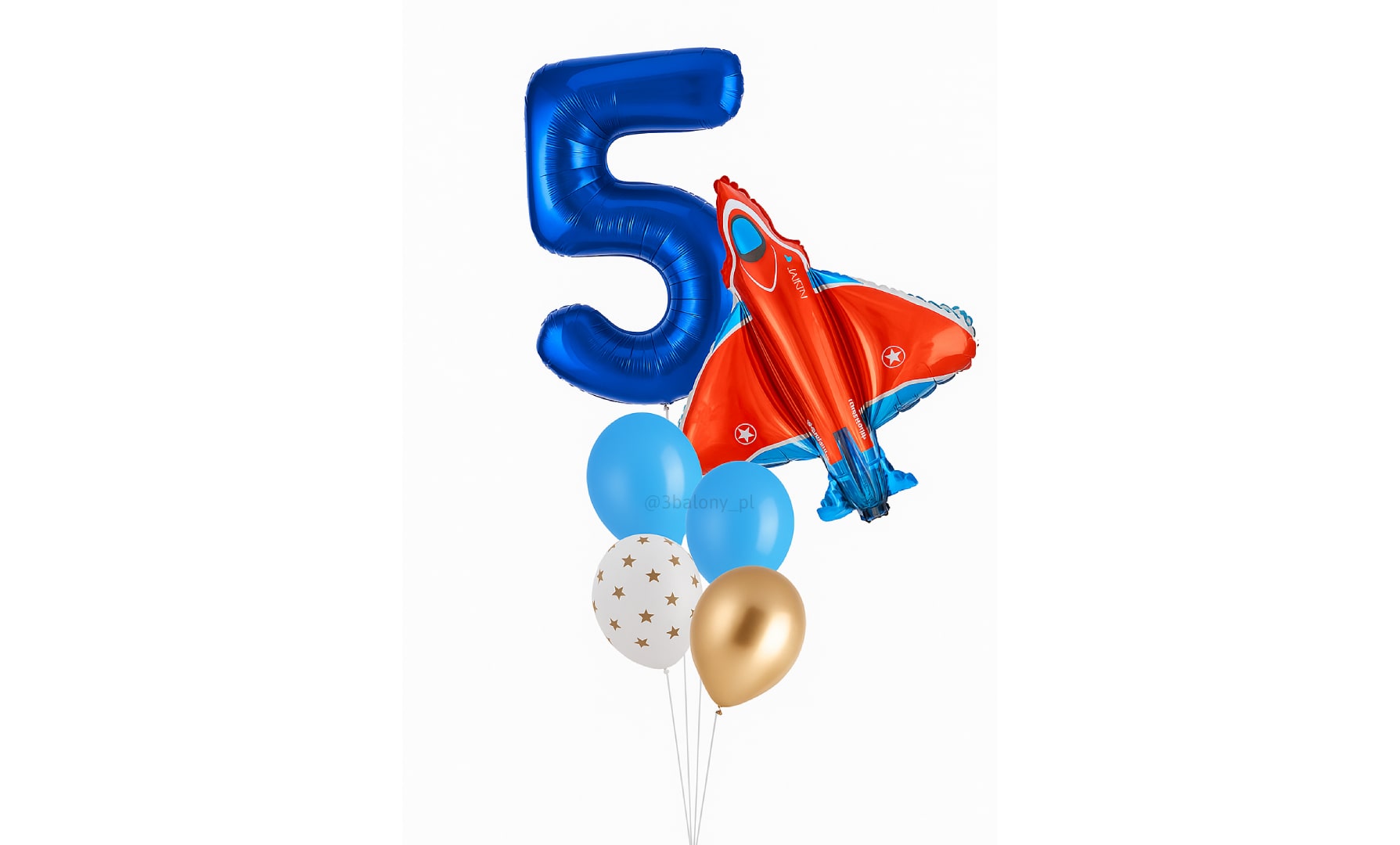 Zestaw balonów na 5 urodziny chłopca z motywem myśliwca