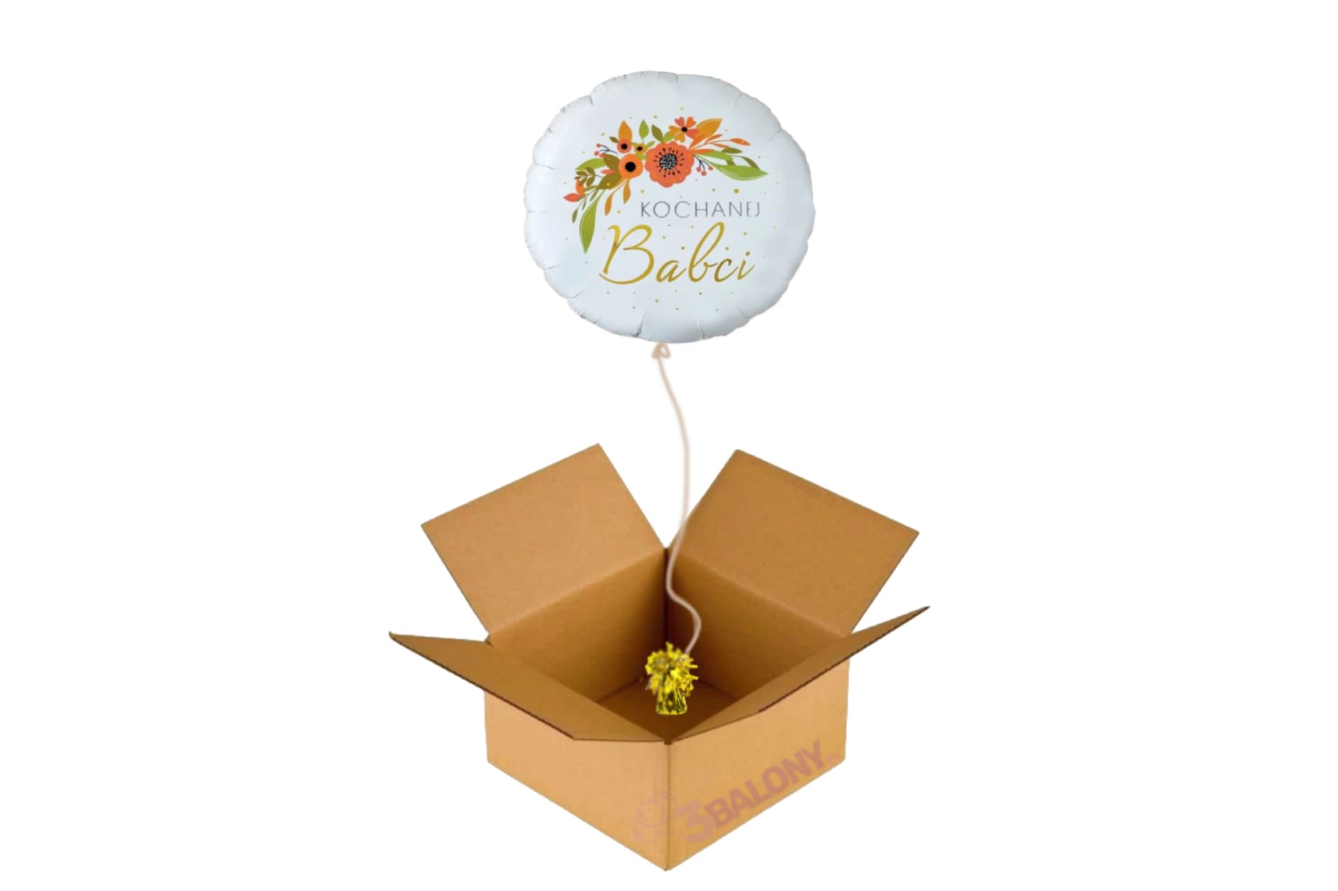 Balon foliowy Kochanej babci w pudełku