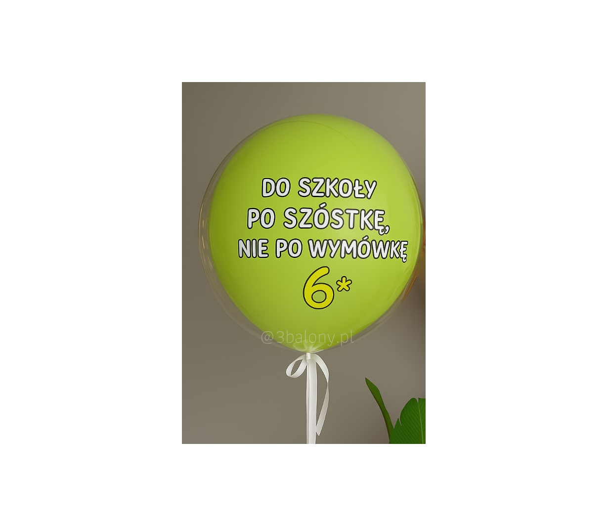 Balon Double Bubble w kolorze pastel green z napisem do szkoły