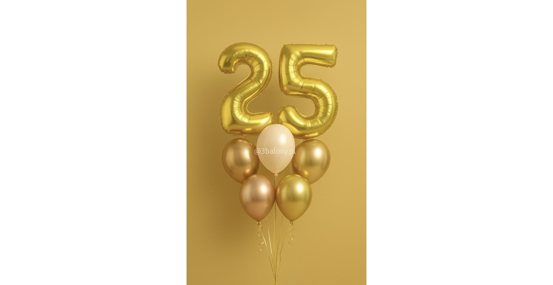 Zestaw urodzinowy 25 – 5 balonów lateksowych i cyfry