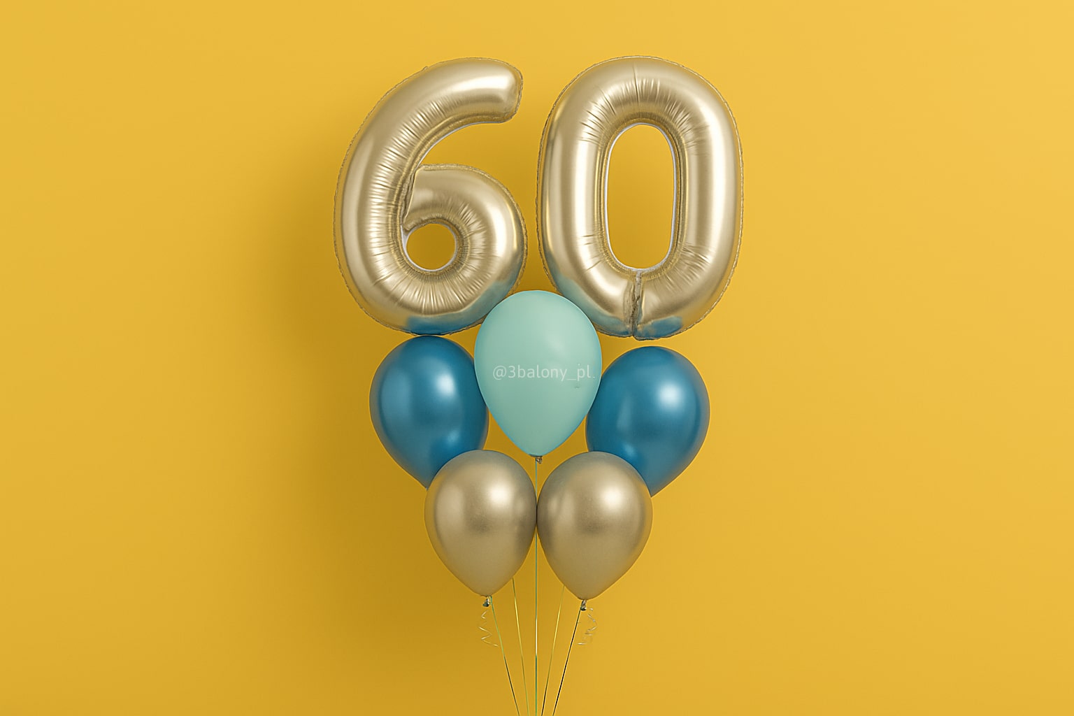 Zestaw urodzinowy 60 – 5 balonów lateksowych i cyfry
