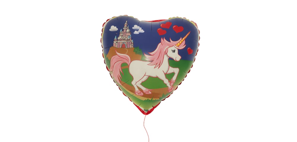 Balon foliowy jednorożec z zamkiem