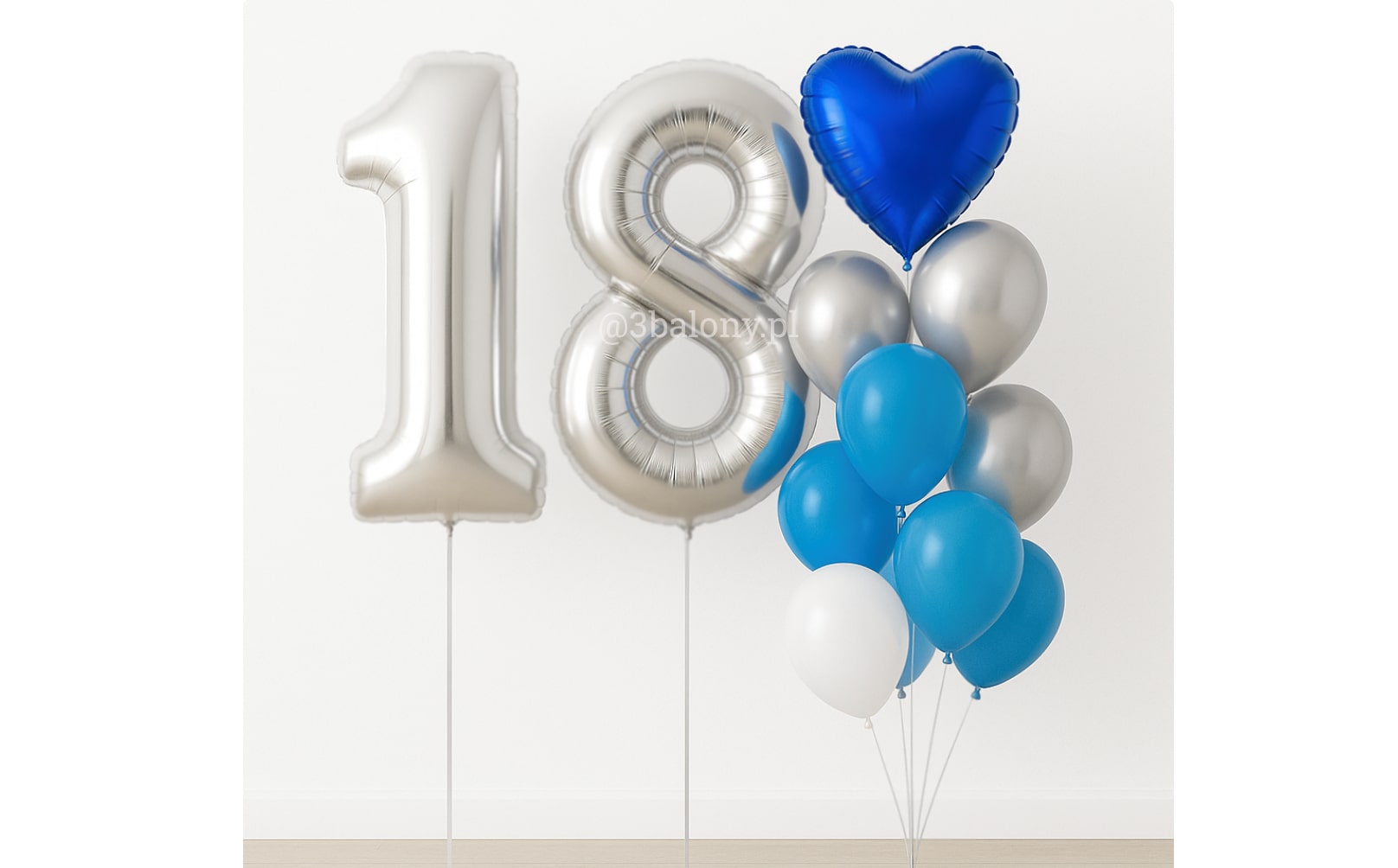 Zestaw balonów z cyfrą w kształcie 18