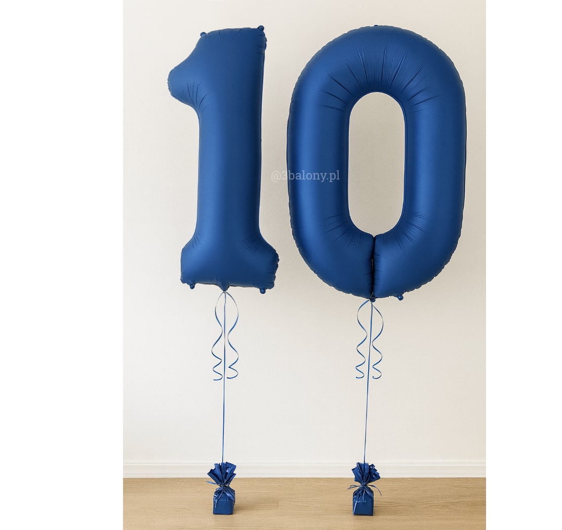 Balon foliowy cyfra 1 i 0 w matowym kolorze